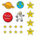 Outer Space Sticker Colouring Book